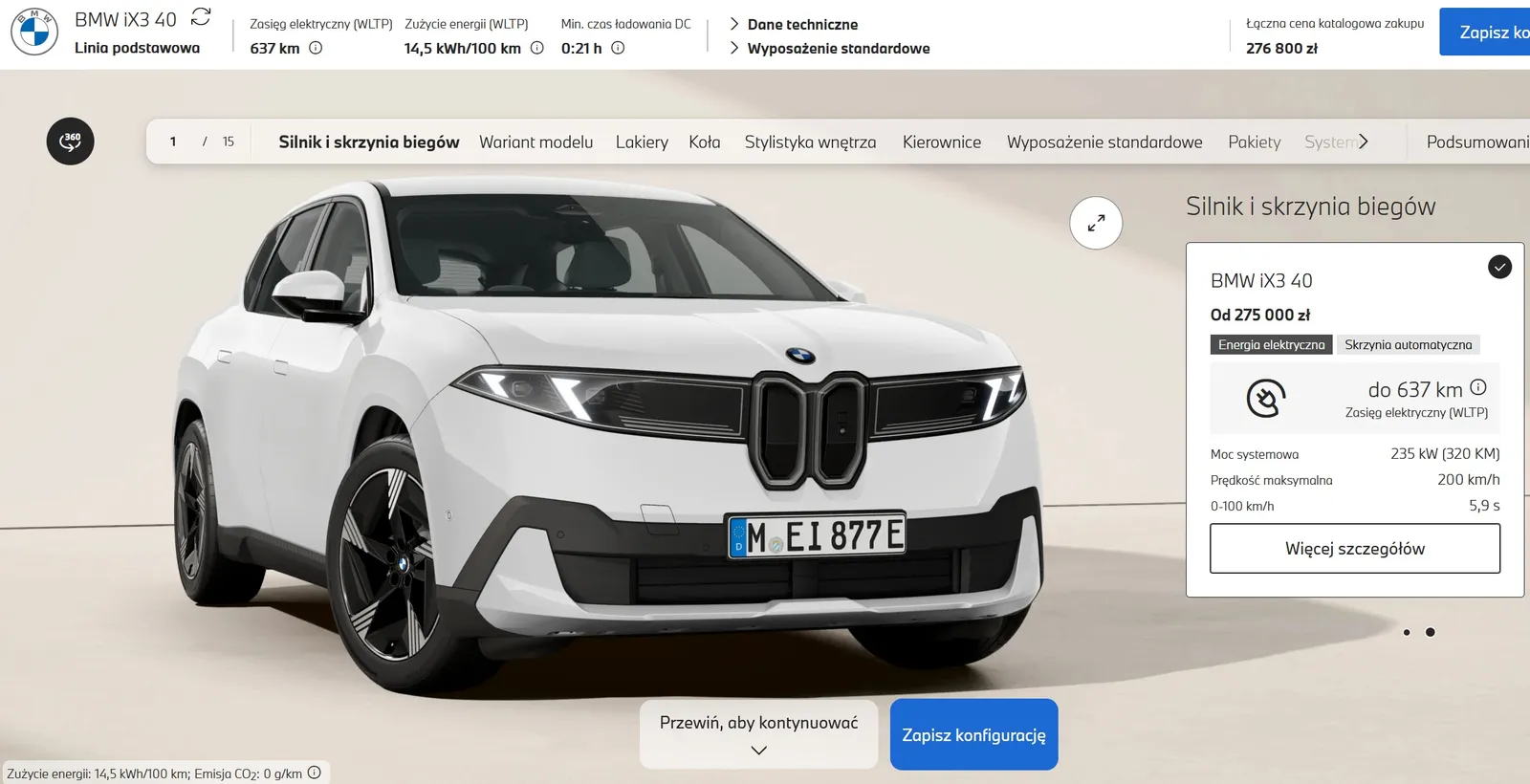 Il BMW iX3 è più economico grazie a una batteria più piccola. La versione da ~88 (82,6) kWh costa da 275.000 złoty.