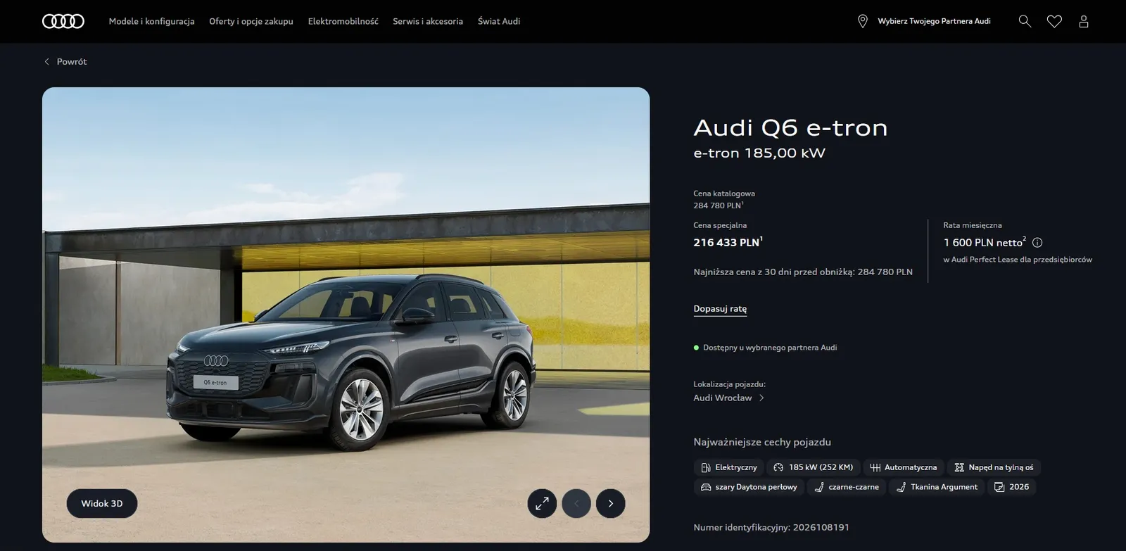 Buoni prezzi sull’Audi Q6 e-tron. Ufficialmente a partire da 216.400 złoty (-24%), solo leggermente più caro della Tesla Model Y, ma con rate inferiori.