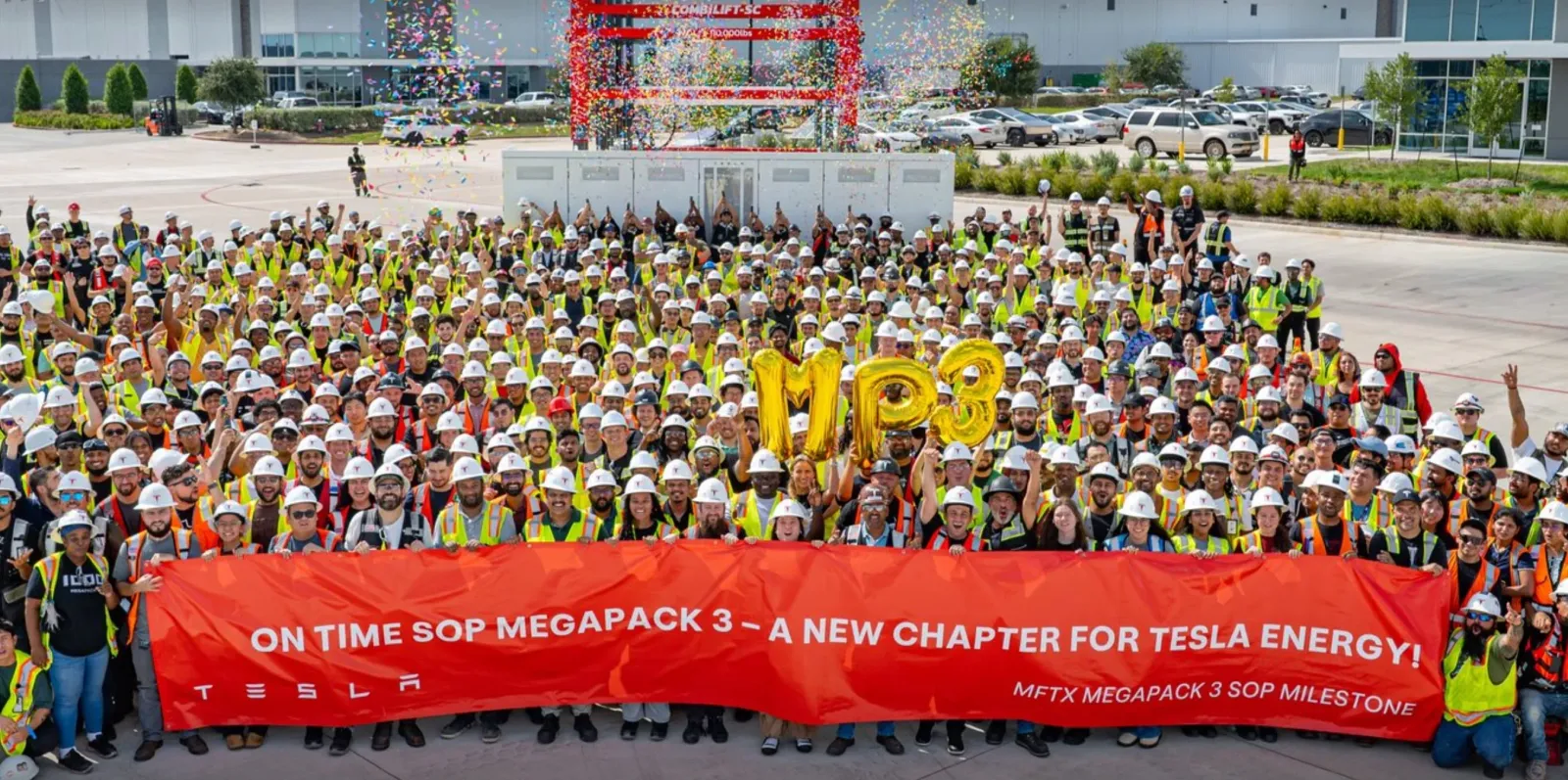 A Tesla inicia a produção do Megapack 3 com 28% mais energia por unidade