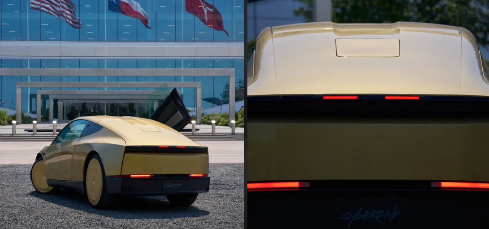 A Tesla revela o primeiro Cybercab com antena Starlink integrada