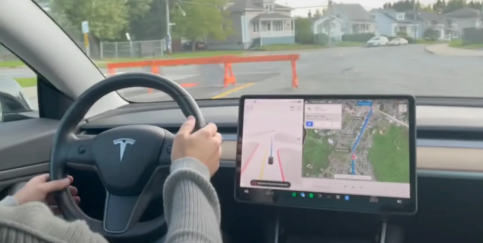 Barriera di Tesla Full Self-Driving Beta 10.69