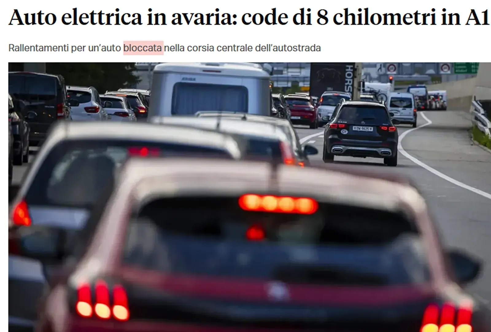 auto elettrica tamponare