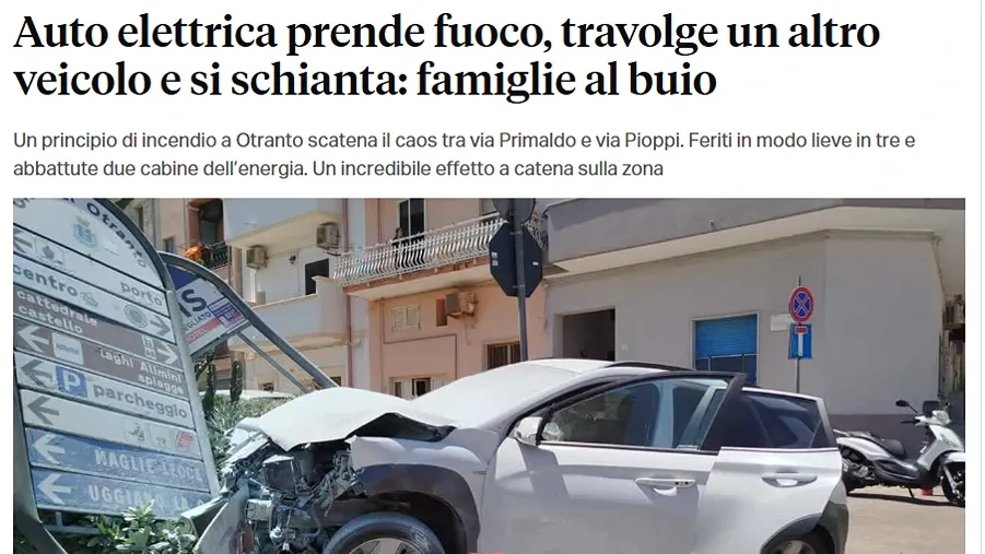 auto elettrica tamponare