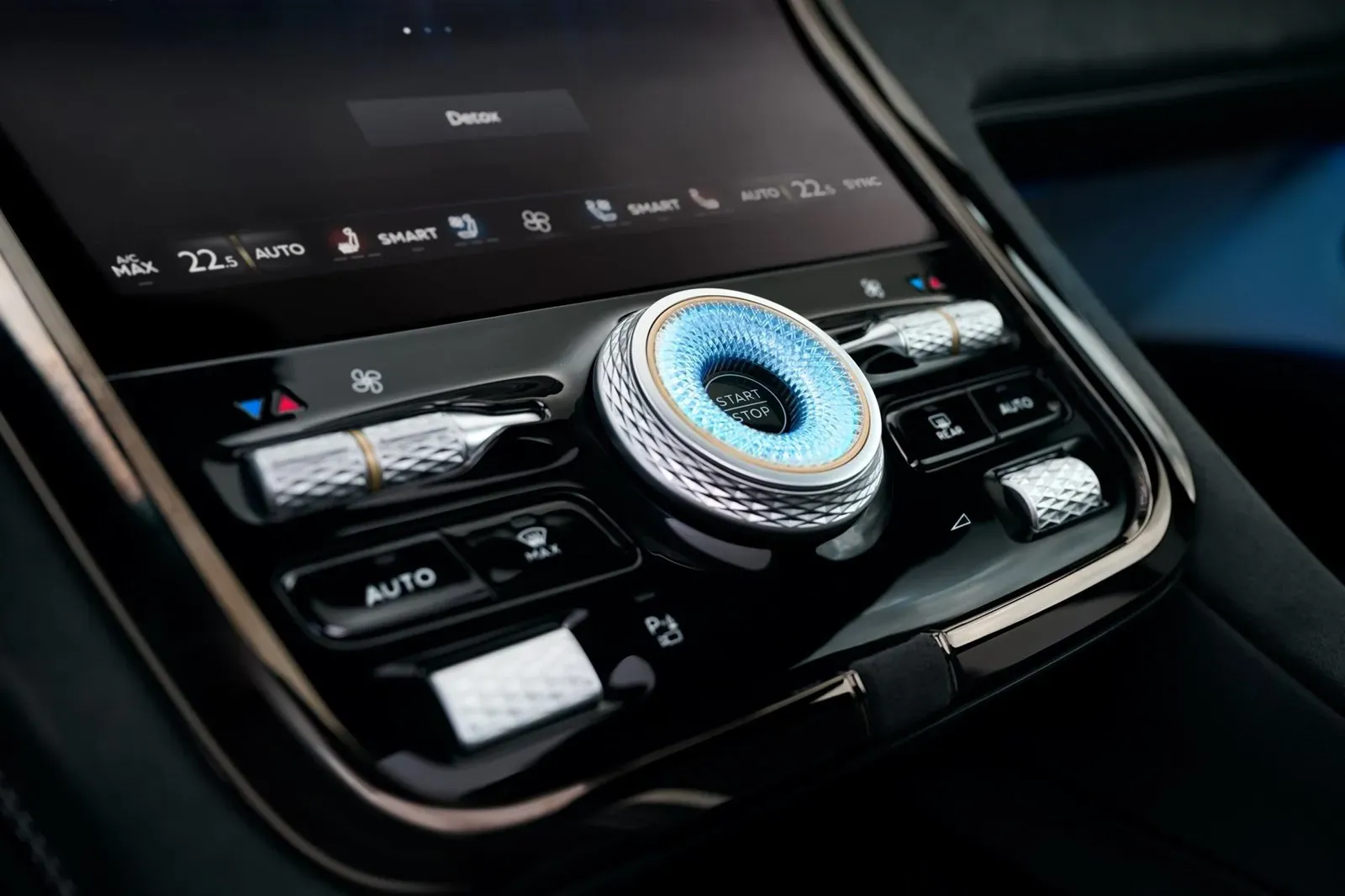 Controles do console central do Bentley Torcal