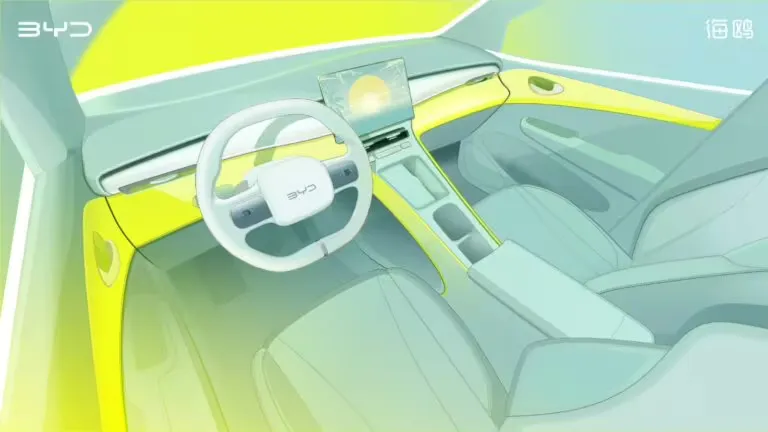 BYD revela esboços do interior do Seagull de segunda geração, dando uma visão do design da cabine