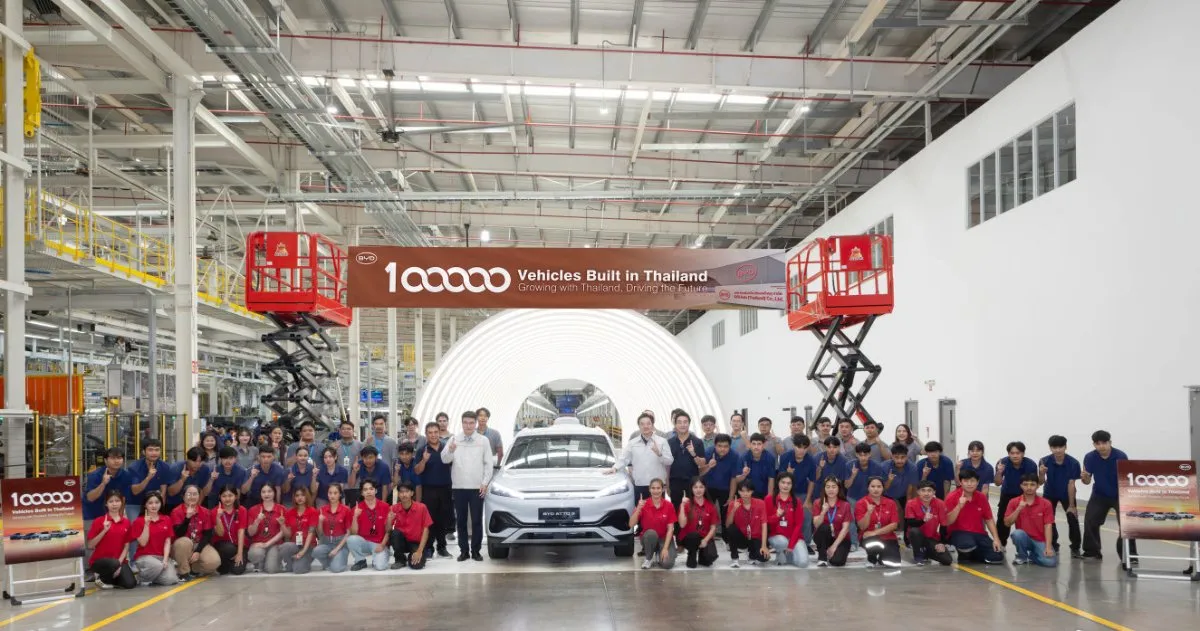 A fábrica da BYD na Tailândia já produziu mais de 100.000 veículos pouco mais de 2 anos após sua inauguração.