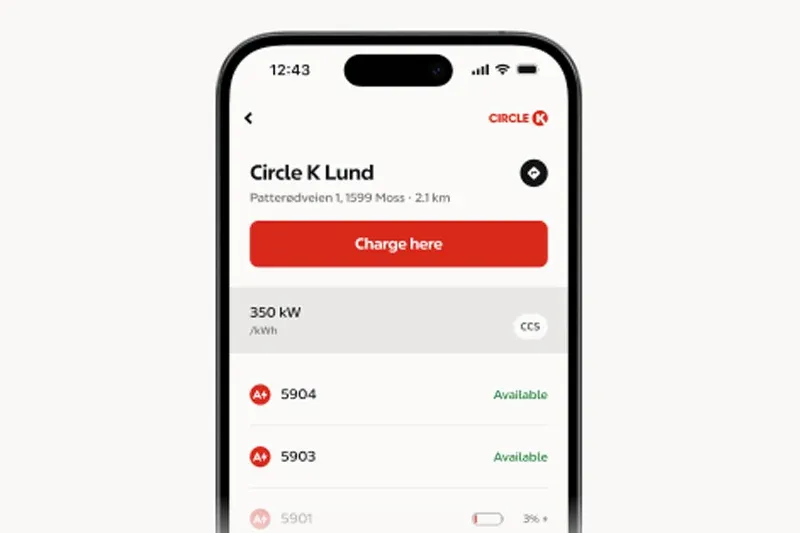 Circle K utilizza il Plugsurfing per l’offerta di roaming.