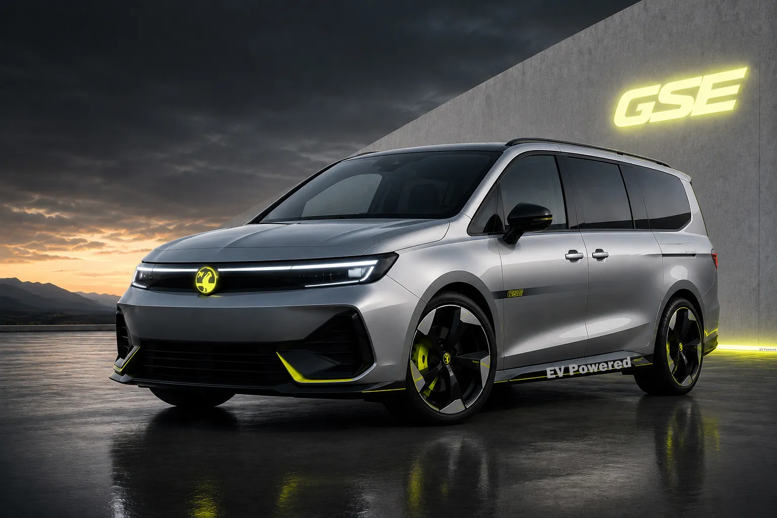 Artist's render of an all-electric Vauxhall Zafira GSE (Image: EV Powered)