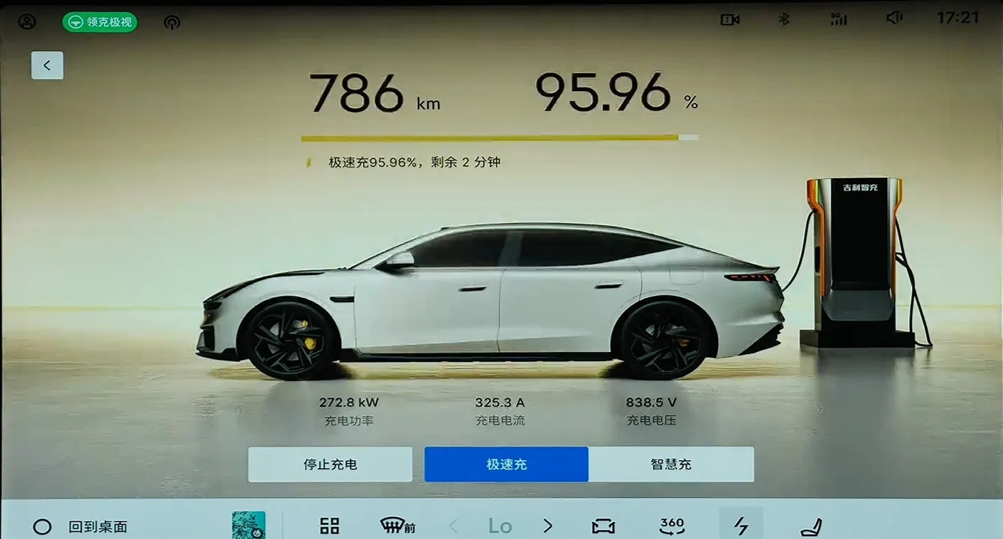 Bateria Geely Golden + IA: de 10% a 70% em 4 minutos e 30 segundos, de 10% a 97% em 8 minutos e 40 segundos. A nova Geely E5 (EX5) será equipada com essa bateria.