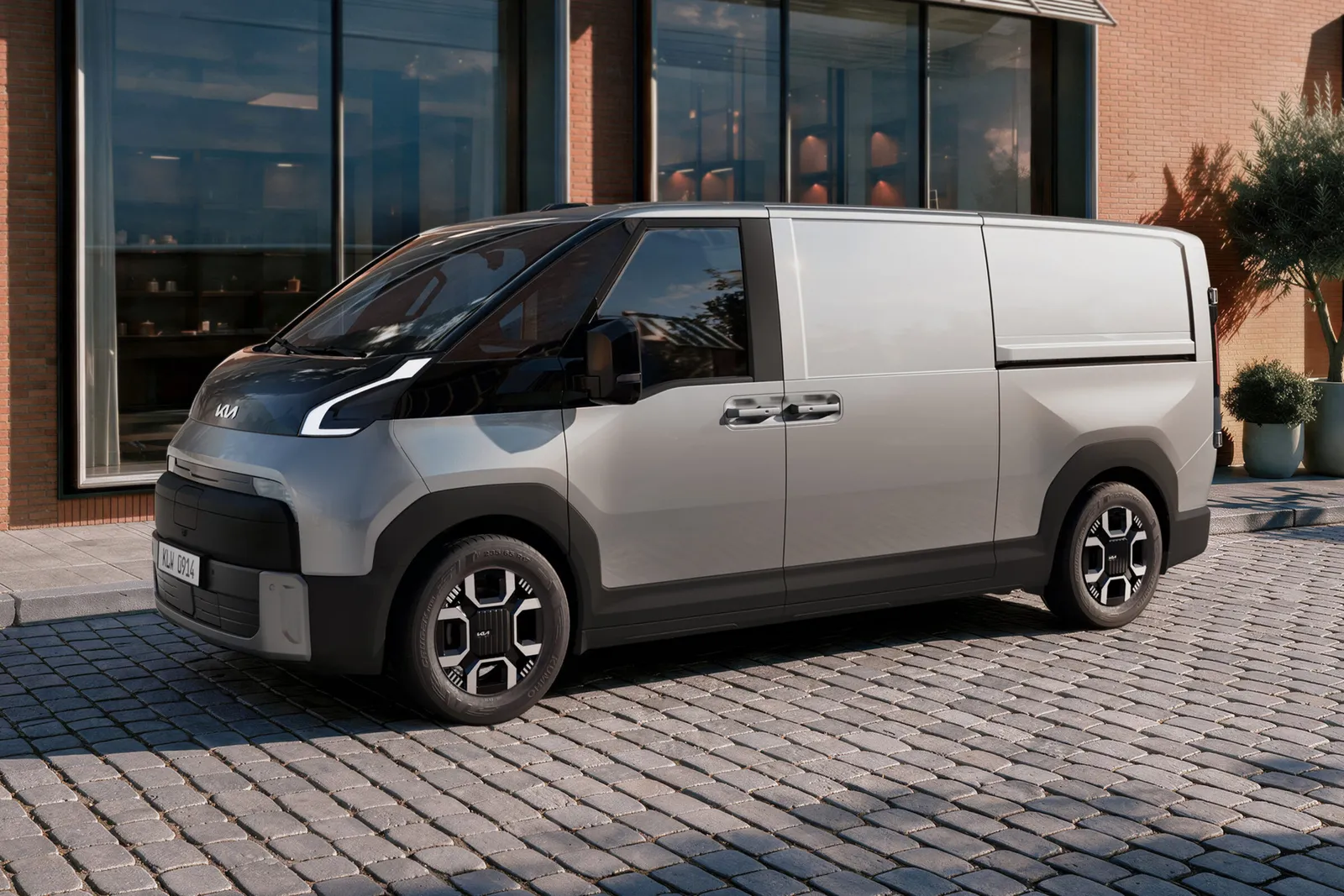 Der elektrische Lieferwagen Kia PV7 soll eine Reichweite von 286 Meilen sowie eine Tragfähigkeit von 1.200 kg haben.