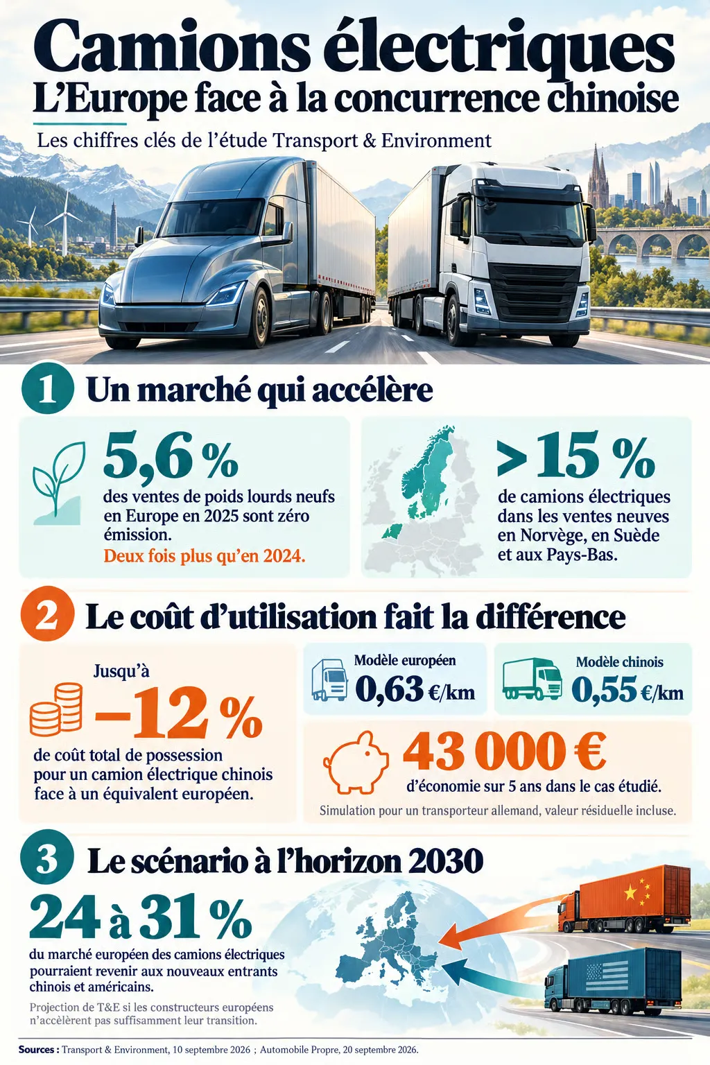 Infográfico sobre caminhões elétricos chineses