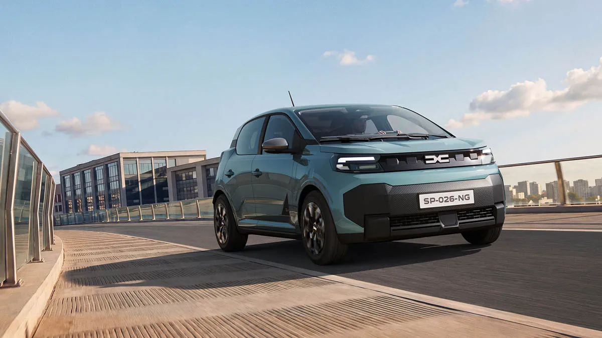 Voorzijde Nieuwe Dacia Spring met 250 kilometer actieradius