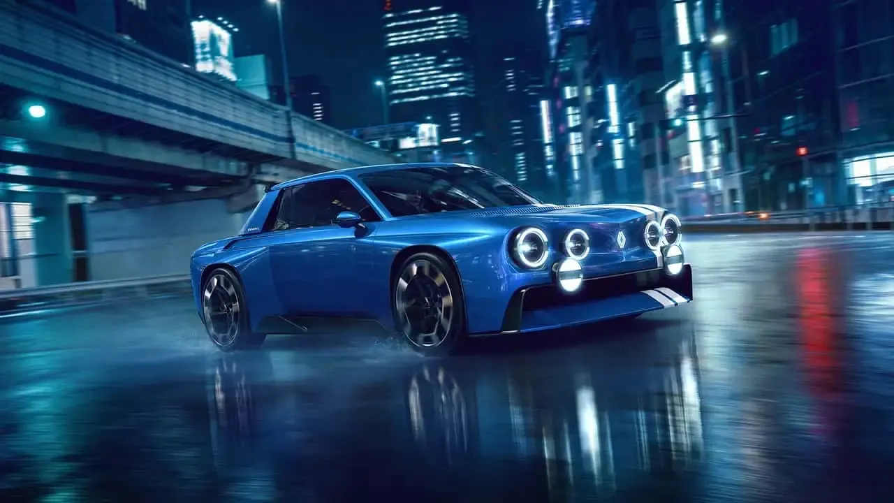 O Renault 8 Gordini retornou como um cupê elétrico. Possui 270 CV e tração traseira.