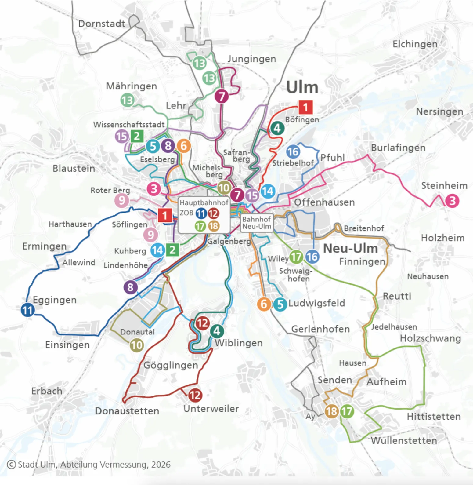 Imagem 2: Horário de ônibus de Neu-Ulm e Ulm