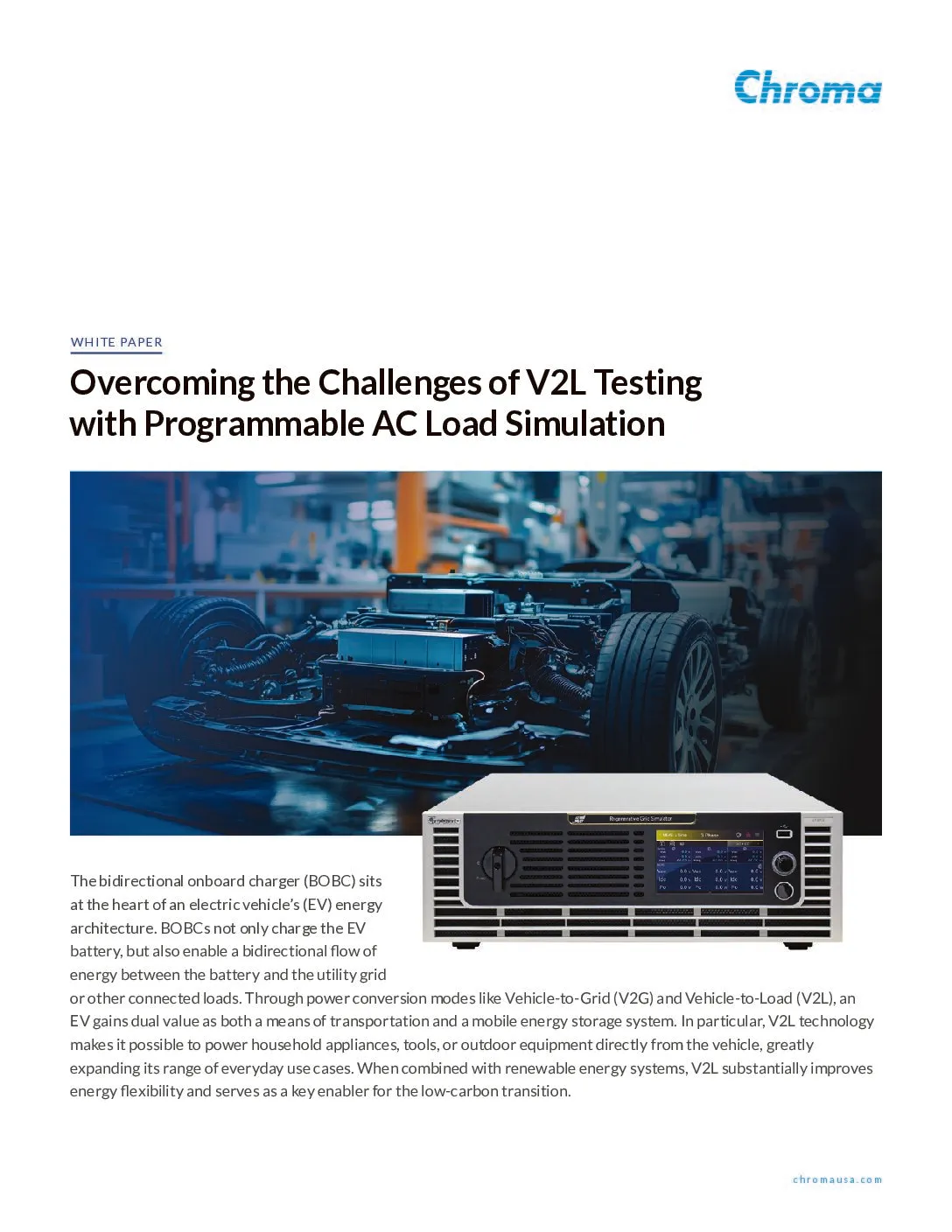 Overcoming the challenges of bidirectional onboard charger V2L testing with programmable AC load simulation