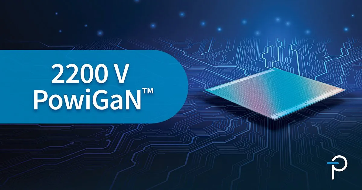 Power Integrations rates PowiGaN technology at 2,200 V for high-voltage systems