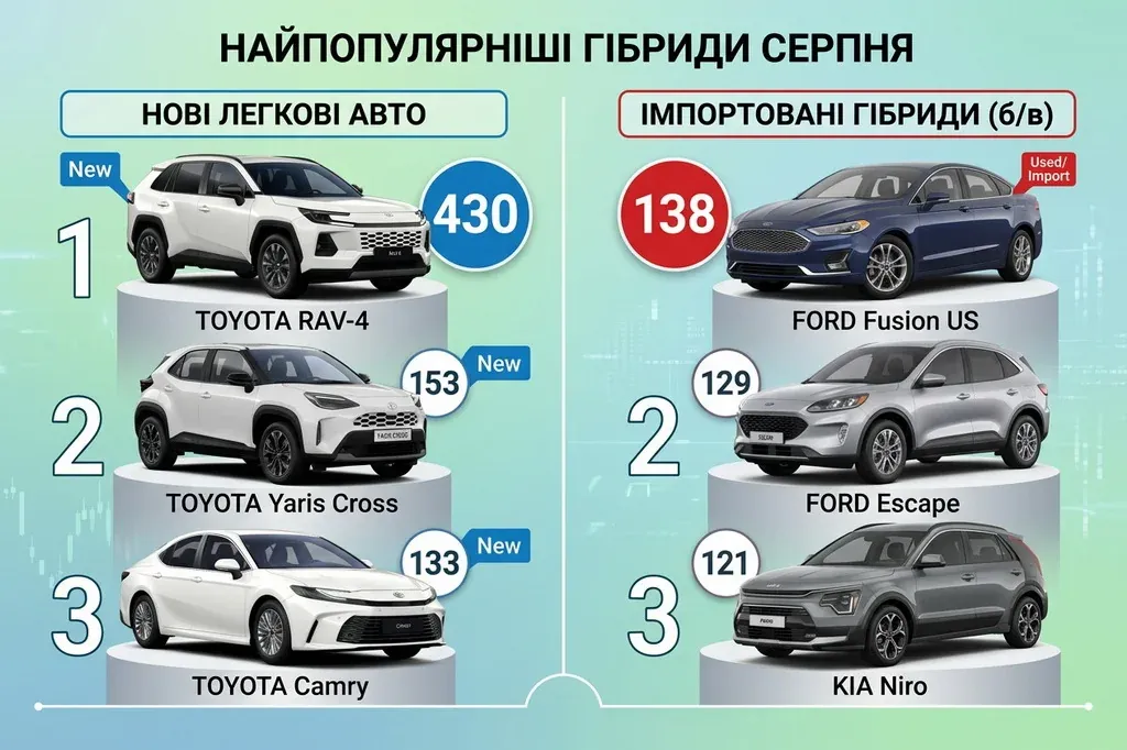 Named the TOP 3 new and used models for August