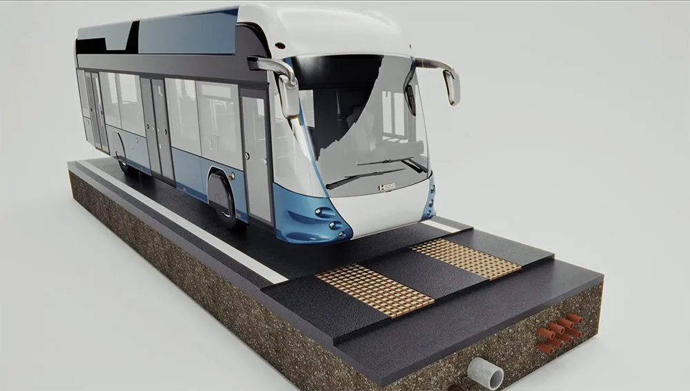 Swiss startup develops a system that wirelessly charges electric buses through their tires